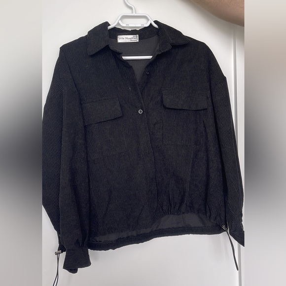 Black Corduroy Light Shacket - Picture 1 of 5